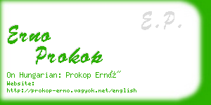 erno prokop business card